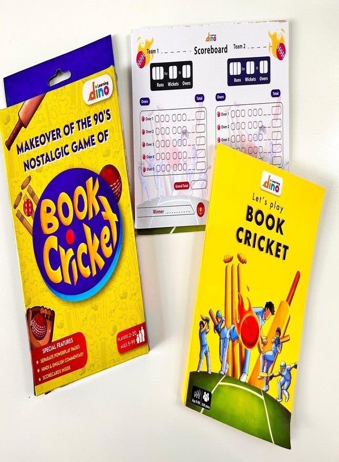 Learning Dino Book Cricket Game - 2 to 4 Player | Travel Game | Gift for Cricket Lover | Secret Santa Gift | Family Game - Image 3